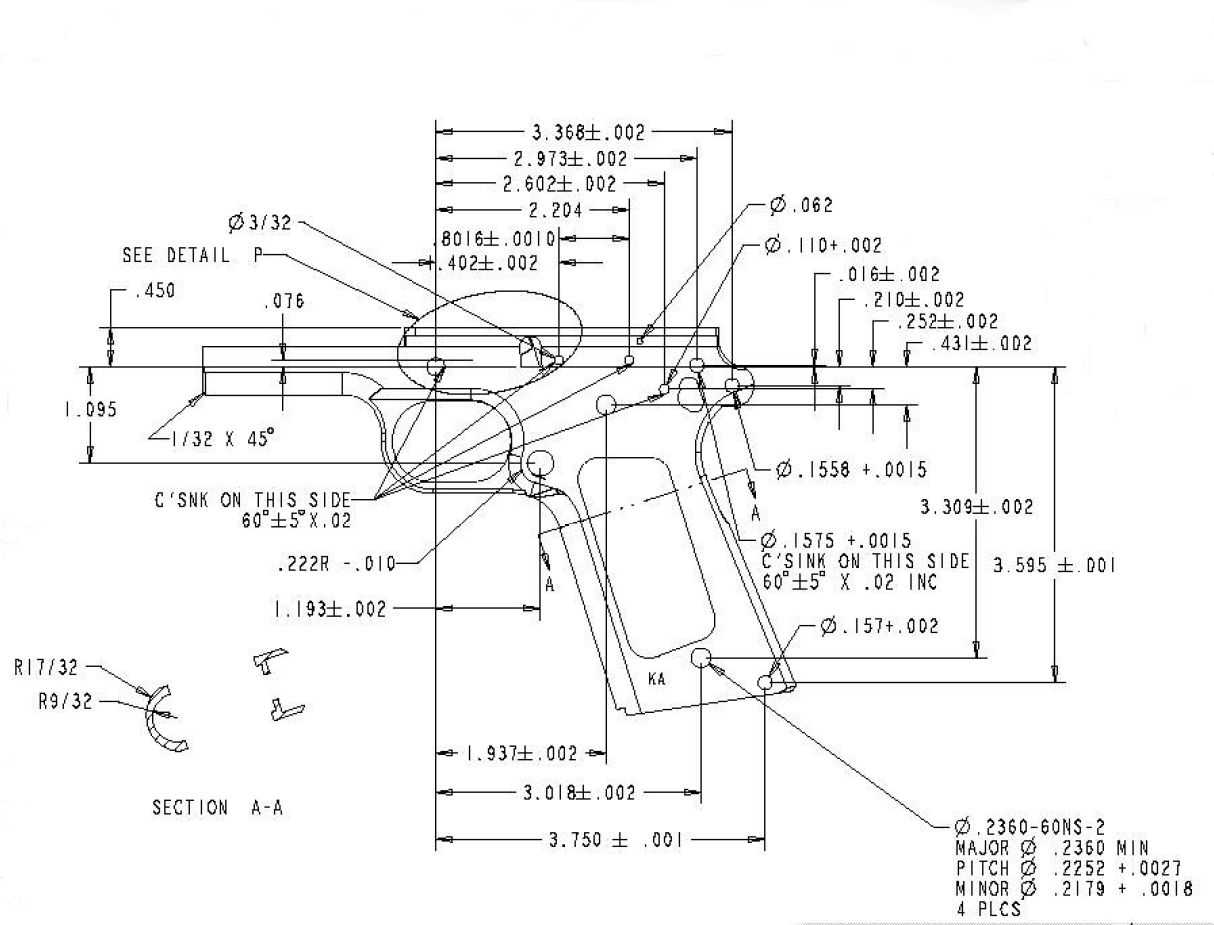 blueprints 1911 frame details